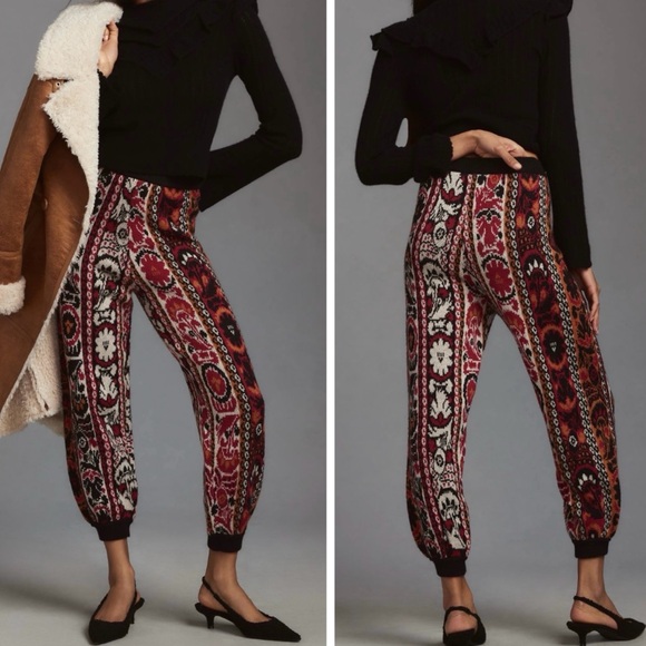 Farm Rio Winter Stripes Knit Joggers, Size XS - Picture 1 of 12